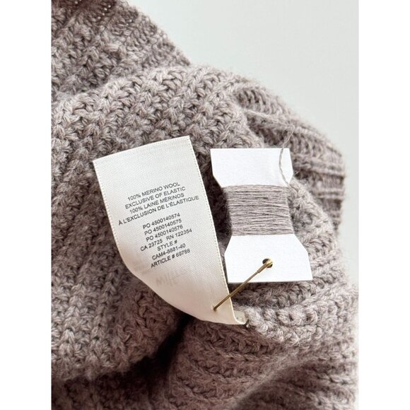 Aritzia WILFRED Montpellier Taupe Ribbed Mock Neck Mini Sweater Dress, Size S - Picture 11 of 16